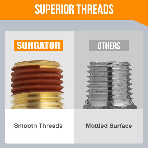 SUNGATOR 12-Pack Air Hose Fittings, 3/8" Barb to 1/4" NPT Repair Kit with Sealant, Male Brass Connectors with 12 Pcs