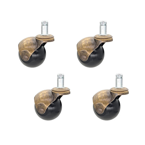 4pcs Caster Wheels, Swivel Plate Ball Casters Set of 4, Antique Furniture Casters Brass, Heavy Duty, Office Chair Caster(Cyan 1.5'')