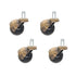 4pcs Caster Wheels, Swivel Plate Ball Casters Set of 4, Antique Furniture Casters Brass, Heavy Duty, Office Chair Caster(Cyan 1.5'')