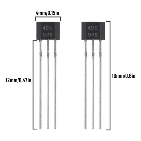 20Pcs 49E OH49E SS49E S49E TO-92S 3Pins Hall Effect Sensor Magnetic Detector