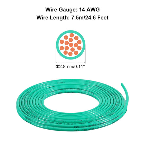 MECCANIXITY 25 Feet THHN Stranded Wire 14AWG Gauge Insulation Building Wire - UL Listed Copper Cable - PVC 600V