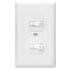 ENERLITES Duplex Double Toggle Light Switch with Wall Plate, Single Pole, Side