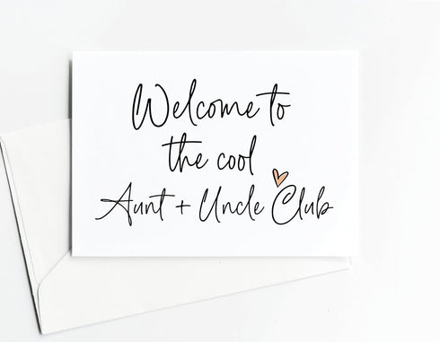 Generic Pregnancy Reveal for Freinds and Family, Aunt Uncle to be, Baby Announcements Gifts Cool Aunt and Uncles Club