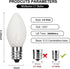 25 Pack C7 White LED Replacement Bulbs, 0.6 Watt White Ceramic Indoor Night Light Bulbs, E12 Base C7 Christmas String Light LED Bulbs for Wedding,Outdoor,Home,Patio Decor by Bokoiuu