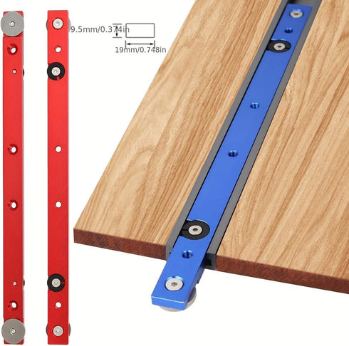 Aluminium Alloy Miter Bar Clamping Tool Slider, Table Saw Gauge Rod T-Slot Track Bar Rail for Router Tables (300mm, Red)