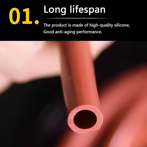 AXYGENYU 1pc 5m (16.4ft) Winemaking(5mm*7mm) Flexible Food Grade Silicone Tubing - Red Gas Hose for Pump Transfer, Home