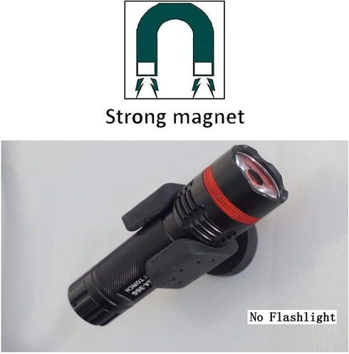 Pmsanzay 4 PackTwo Magnetic Base Mount, Flashlight Mounting Brackets, Strong magnets and Flexible clamp, Round Base