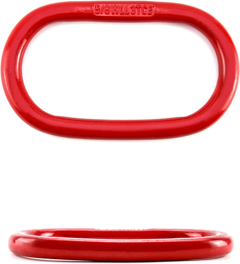 QWORK Chain Link Connectors Set, 4 Set 3/8" 7100 lbs Lock and 2 Pcs 5/8" 6600 lbs Link, Grade 80 Steel, Red