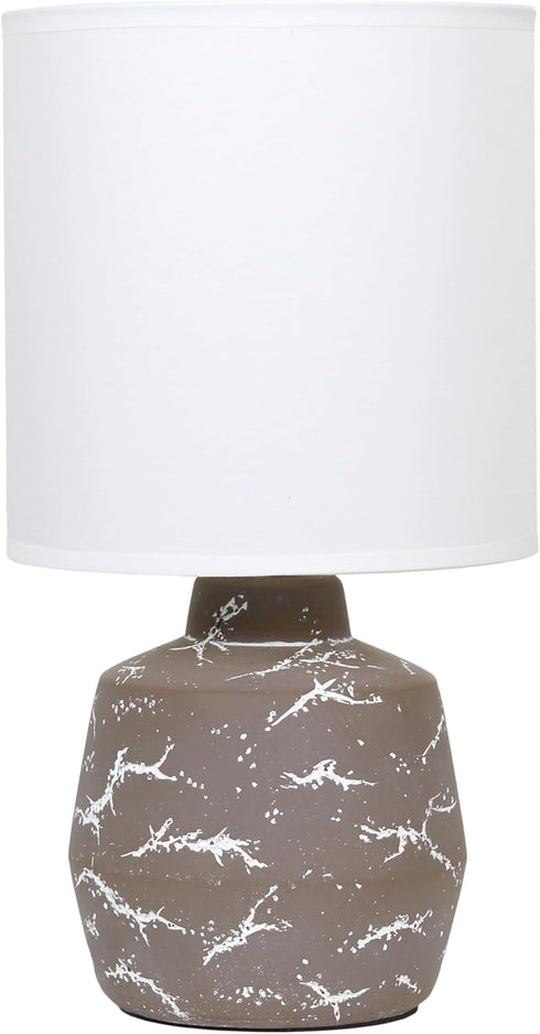Simple Designs LT1171-TAU 13.78" Chic Glow Marble Inspired Ceramic Table Lamp with