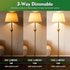 3 Way LED Light Bulbs, 40 60 100 Watt Equivalent, A19 Dimmable, 2700K Warm White, E26 Base, 500-1000-1500LM, 2 Pack