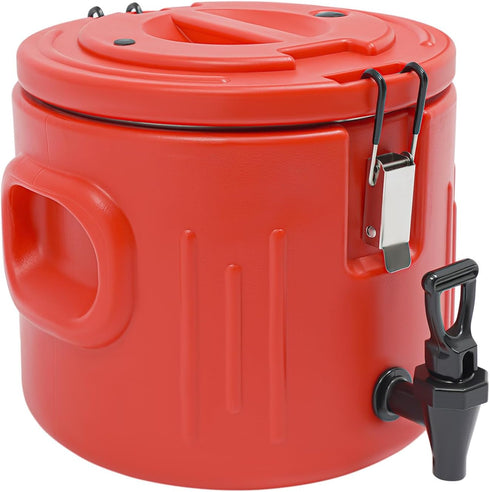 CTYSZZA Commercial (2.6 Insulated Beverage Dispenser, Ice & Hot Drink Dispenser with Spout Spigot and Portable Handles