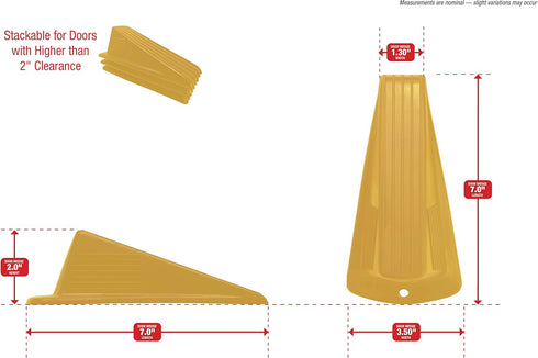 Shepherd Hardware 3763 Heavy Duty Jumbo Rubber Door Wedge, Yellow, 3-1/2 Inch