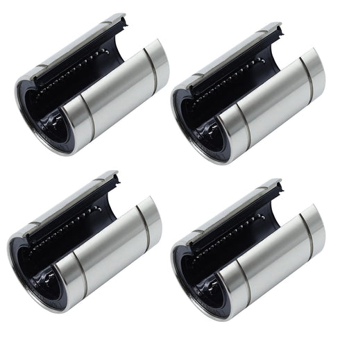 LM30UUOP Linear Ball Bearings, Open Type 30mm Bore Dia, Nickel Plated, Pack of 4