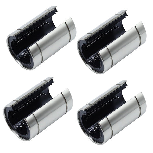 LM30UUOP Linear Ball Bearings, Open Type 30mm Bore Dia, Nickel Plated, Pack of 4