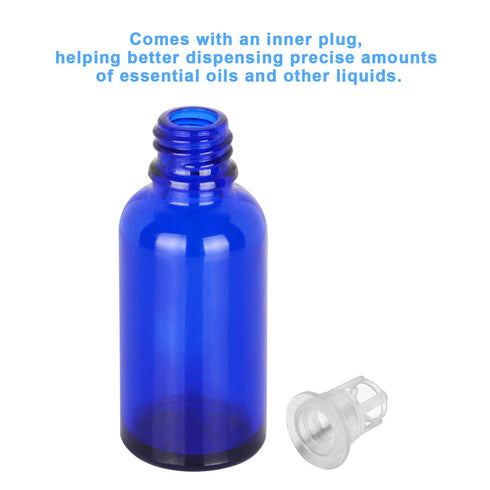 stonylab 30ml (1 oz) 2-Pack Cobalt Glass Dropper Bottle - Blue Empty Glass Bottle with Dropper, Inner Plug and Label