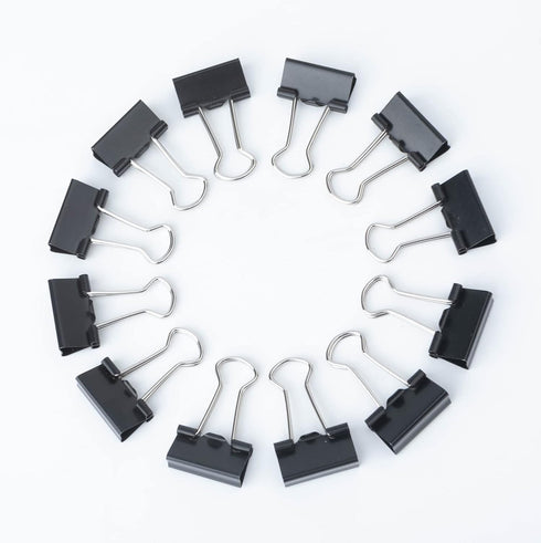 Metal Small Binder Clips, 50 Pack 3/4 Inch Paper Clamps for Office Supplies, Mini Black Clips