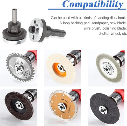 Mesee 6 in 1 Electric Drill Conversion Angle Grinder Adapter Kit, 6mm & 10mm Arbor Mandrel with Spanner