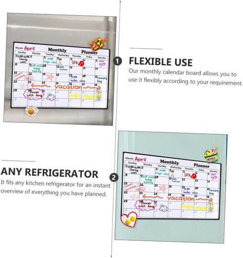 NUOBESTY Magnetic Whiteboard Message Board, Rewritable Poster Board, Magnetic Dry Erase Calendar for Fridge