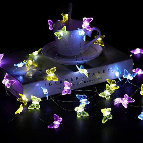 1.1(H) 40 13.5ft Starryfill Colorful Small Butterfly USB-Plugin LED String Lights Cold White with Remote Control