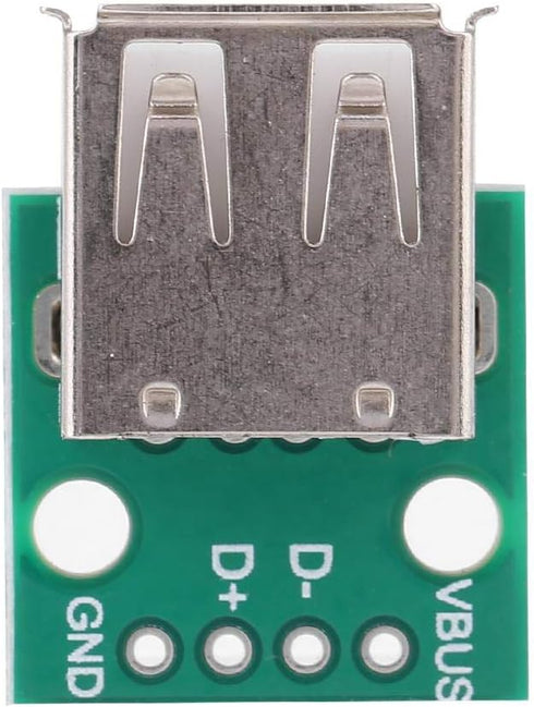 Oumefar 10Pcs USB Breakout Board, USB Type A Female Breakout Board with 2.54mm Pitch Connector DIP Socket