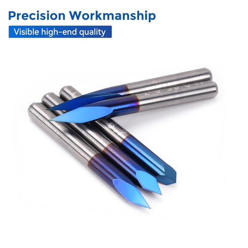 LUNYEE Triangular CNC Router Bits Set, 1/8" Shank Engraving V-Bit for Acrylic Wood Sign Making