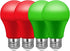 Bulbs, 4 Pack, Bulbs, A19 Bulb, Bulb, 60W 9W E26 Red and Green Light Christmas Light LED Red Light Green Light