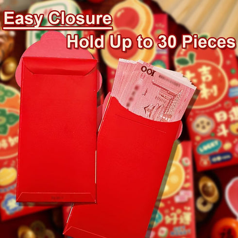 BAIWOVIS 2026-6Pcs Red Envelopes for Chinese New Year Creative Lucky Money Envelope Hongbao of Cute Patterns