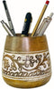 Mie Creations Designer Pencil Holder for Desk, Cute Wooden Paintbrush Cup, Office Desktop Organizer for Art Supplies