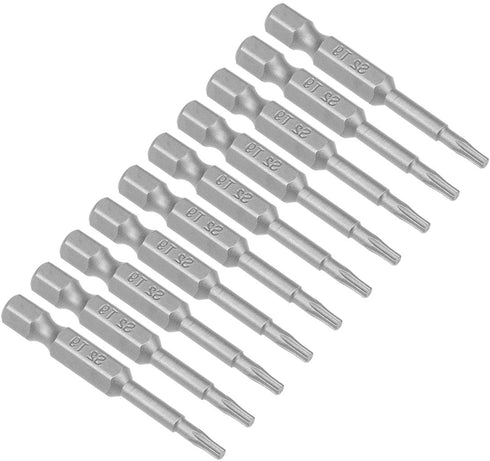 uxcell 10 Pcs T9 Magnetic Torx Screwdriver Bits, 1/4 Inch Hex Shank, 2-inch Length S2 Power Tool
