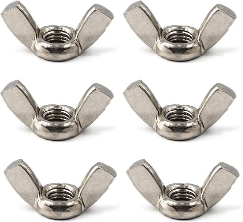 M10(3/8") 304 Stainless Steel Butterfly Wing Nut Set, DIN315, 6PCS
