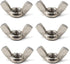 M10(3/8") 304 Stainless Steel Butterfly Wing Nut Set, DIN315, 6PCS