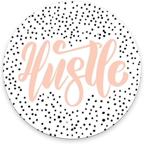 Hustle Mouse Pad, Coworker Present Quote, Round Mousemat, Desk Accessories, Hustle Hard