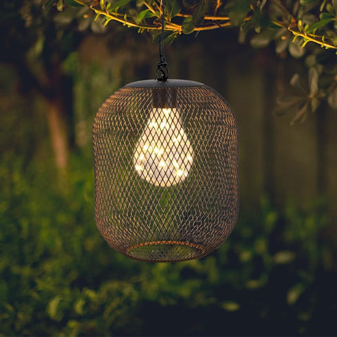 6 TRIROCKS Hanging Lamp Battery Operated Hanging Light Cordless Pendant Lamp Metal Mesh Lanterns with Hours Timer