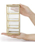 Hipiwe (4 Vintage Gold Metal Desk Organizer - Glass Make up Brushes lipstick Holder Dresser Organizer Pen Pencil