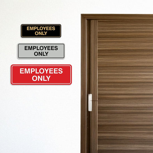 Standard EMPLOYEES ONLY Sign, Blue, Large (1 Pack)