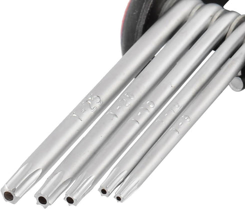 uxcell Folding Hollow End Security Torx Star Key Wrench Set Repair Tool