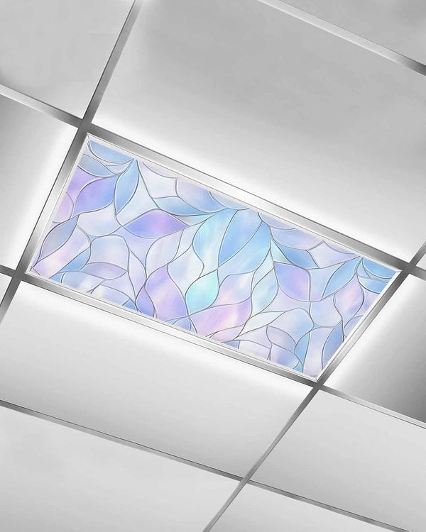 Yomandocix Stained Glass Fluorescent Light Covers for Ceiling Lights 4x2 feet,1 Pack Magnetic