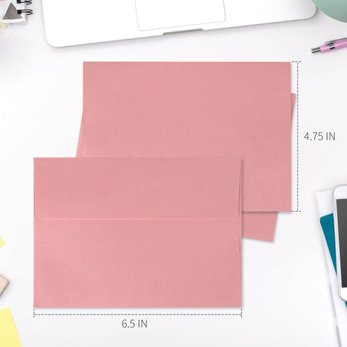Granhoolm 50 Pack Colorful A6 Envelopes, 4x6 Pearl Paper Envelopes for Invitations, Weddings, Greeting Cards