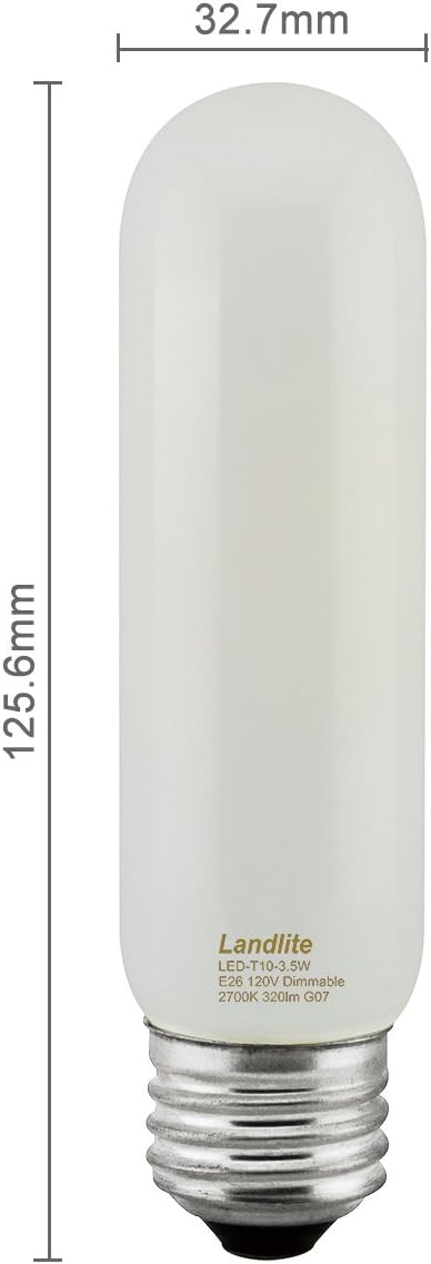 Promotion 2PK LED T10, 3.5W, 25W/120V Incandescent Equivalent, Traditional T10 Shape Glass Bulbs