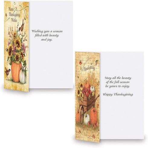 Current Harvest Thanksgiving Greeting Cards Set, 6 Large 5 x 7-Inch Cards, Assortment of 3 Unique Designs