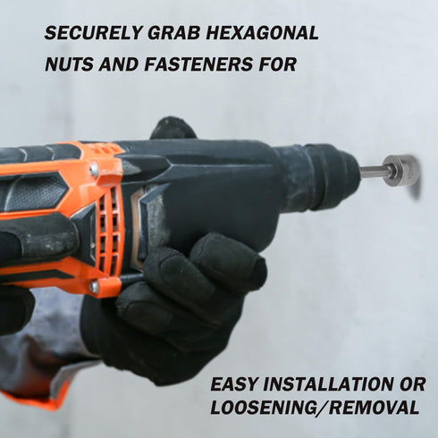 9pcs Nut Driver Drill Bit Set, Impact Ready Socket Bit Chuck Adapter 1/4" Hex Shank 5-13mm Metric Socket