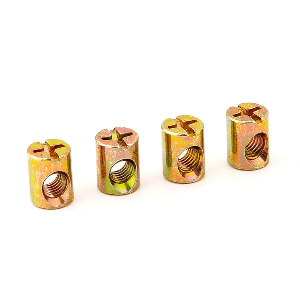 UOMIO 4 PCS M6 Spring Loaded Barrel Nuts, Slotted Barrel Nut Cross Dowels,