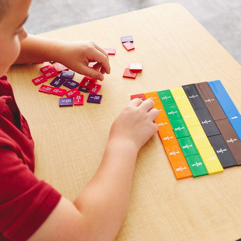 Set 51 EAI Education Fraction Tiles with Tray: Numbered