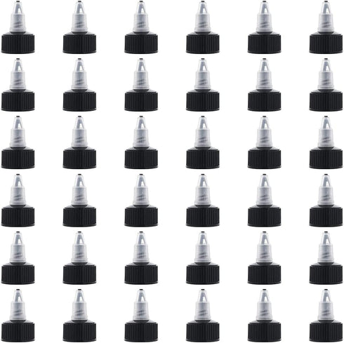 OLYCRAFT 36pcs Squeeze Bottle Cap, 24/410 Natural Twist Top Caps, Black Replacement Caps