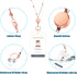 Retractable Badge Reel Lanyard with 2 Pieces ID Holder for Women, Fashion Beaded Chain Premium Stainless Steel Necklace