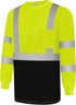 Safety Shirts for Men Class 3 High Visibility Long Sleeve Construction Work Shirts with Black Bottom, Hi Vis Reflective