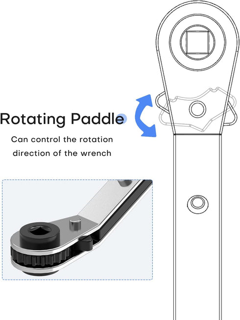 HVAC Service Wrench Set, Refrigeration Wrench Tool with 2 Hex Bit Adapter Kit UIInosoo for Air Conditioner