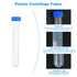 PATIKIL 15ML Plastic Centrifuge Tubes, 20 Pcs Round Bottom Tubes with Blue Screw Caps for Laboratory Liquid Use