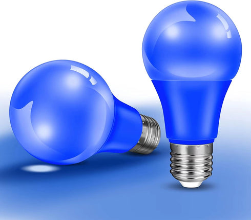 2-Pack Blue LED Light Bulb, 9W (60W Equivalent) E26 Base for Christmas & Halloween Home Lighting