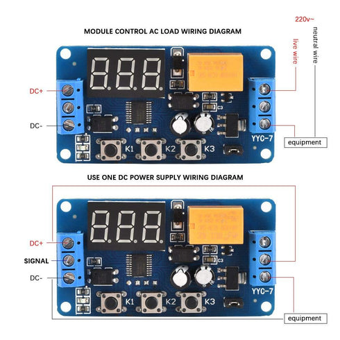 Timer Control Relay, Adjustable Cycle Time Delay Switch Module for Automotive and Lamp Accessory Applications